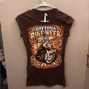Brown Daytona Motorcycle Fitted Tee